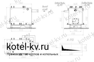 Котел КВр-0.5 без дымососа чертеж Чертеж котла КВр-0.5 без дымососа